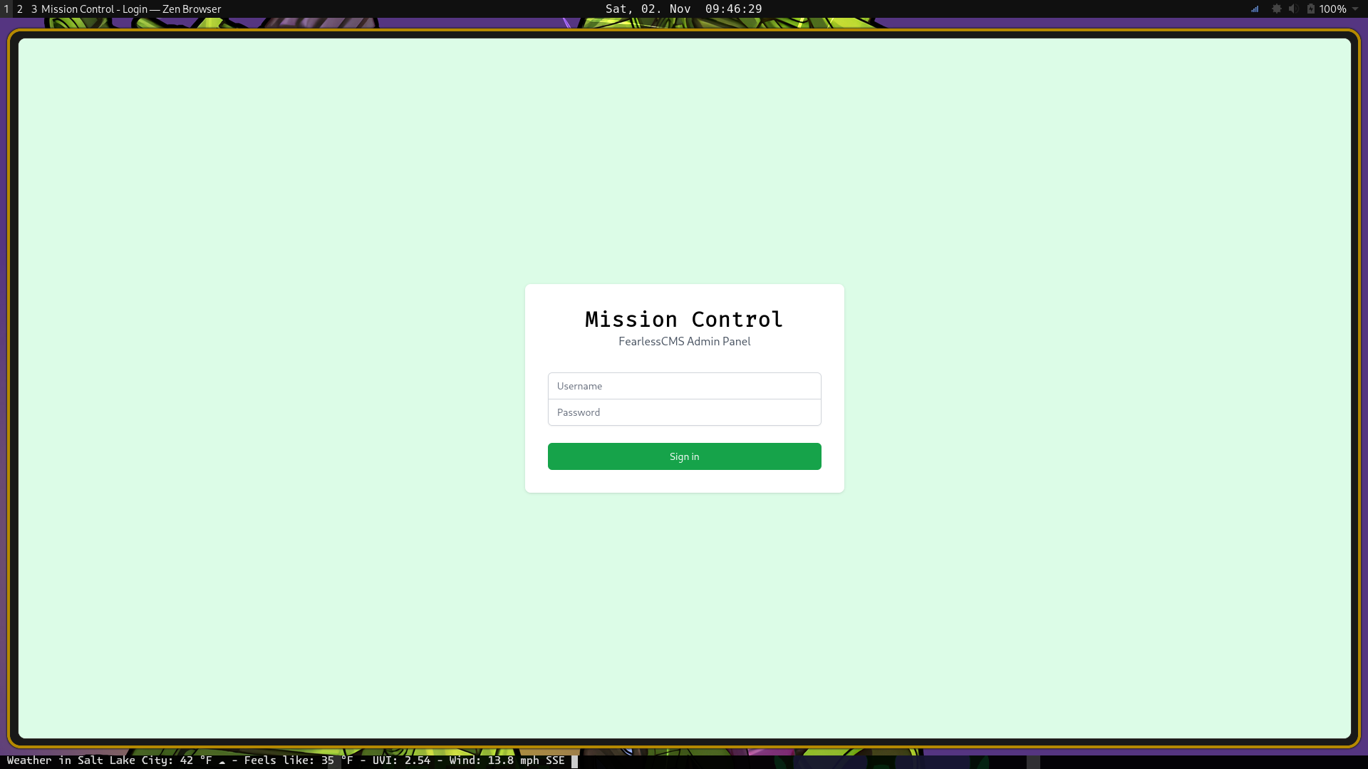 FearlessCMS Login