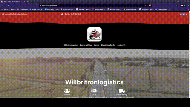 WILLBRITRONLOGISTICS scrolling